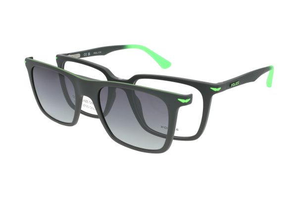 Police Brille CHAMP JR1 UK136 B81P mit Magnet-Sonnenclip