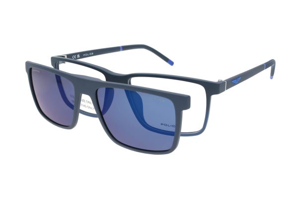 Police Brille SOLSTICE LITE 1 UPLL74 ABIP mit Magnet-Sonnenclip