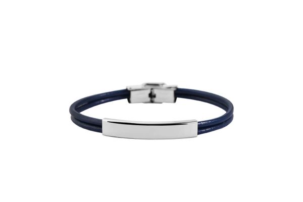 AKZENT Herrenarmband • Edelstahl • Leder • 5040070-002