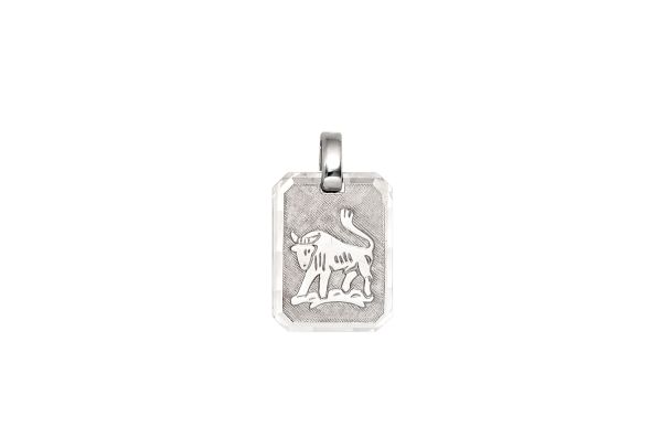 Sternzeichen Stier ♉ Anhänger rechteckig • 925 Silber