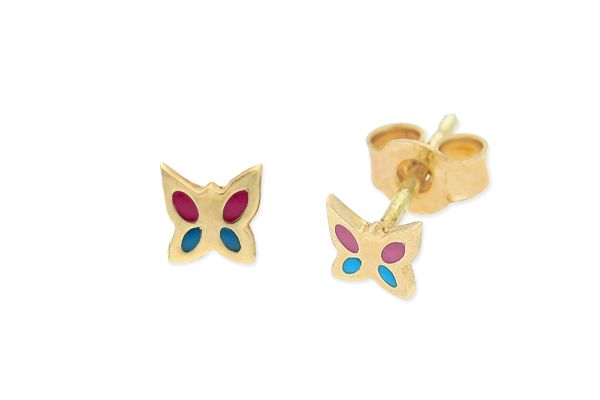 Kinder Ohrstecker Schmetterling • 585 Gold