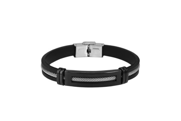 AKZENT Herrenarmband • Edelstahl • Silikon • 5030426-001