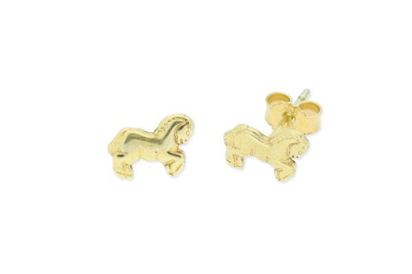 Kinder Ohrstecker Pferd • 333 Gold